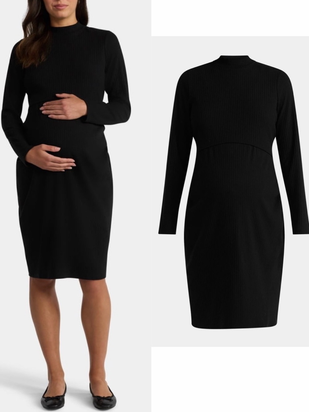 NWT Time and Tru Women's Maternity Ribbed Dress Set, 2- Piece, Large (12-14)